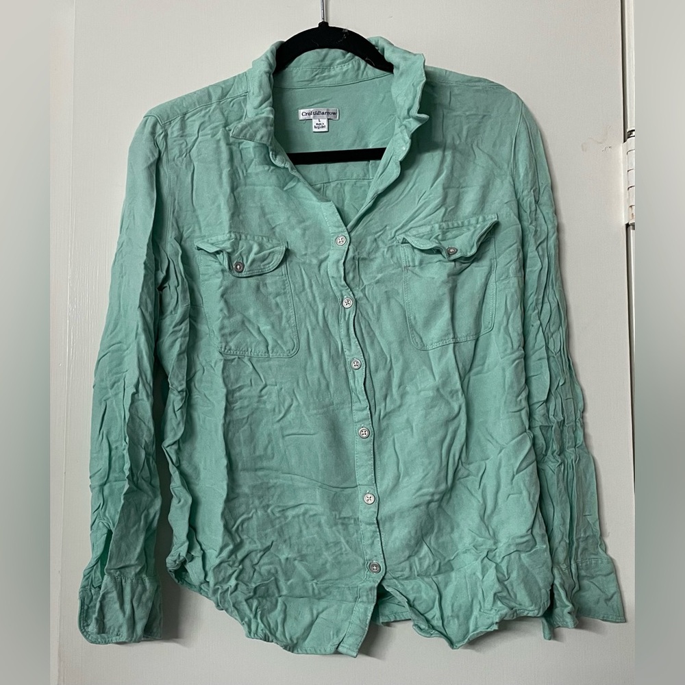 Women's Mint Button Down Shirt